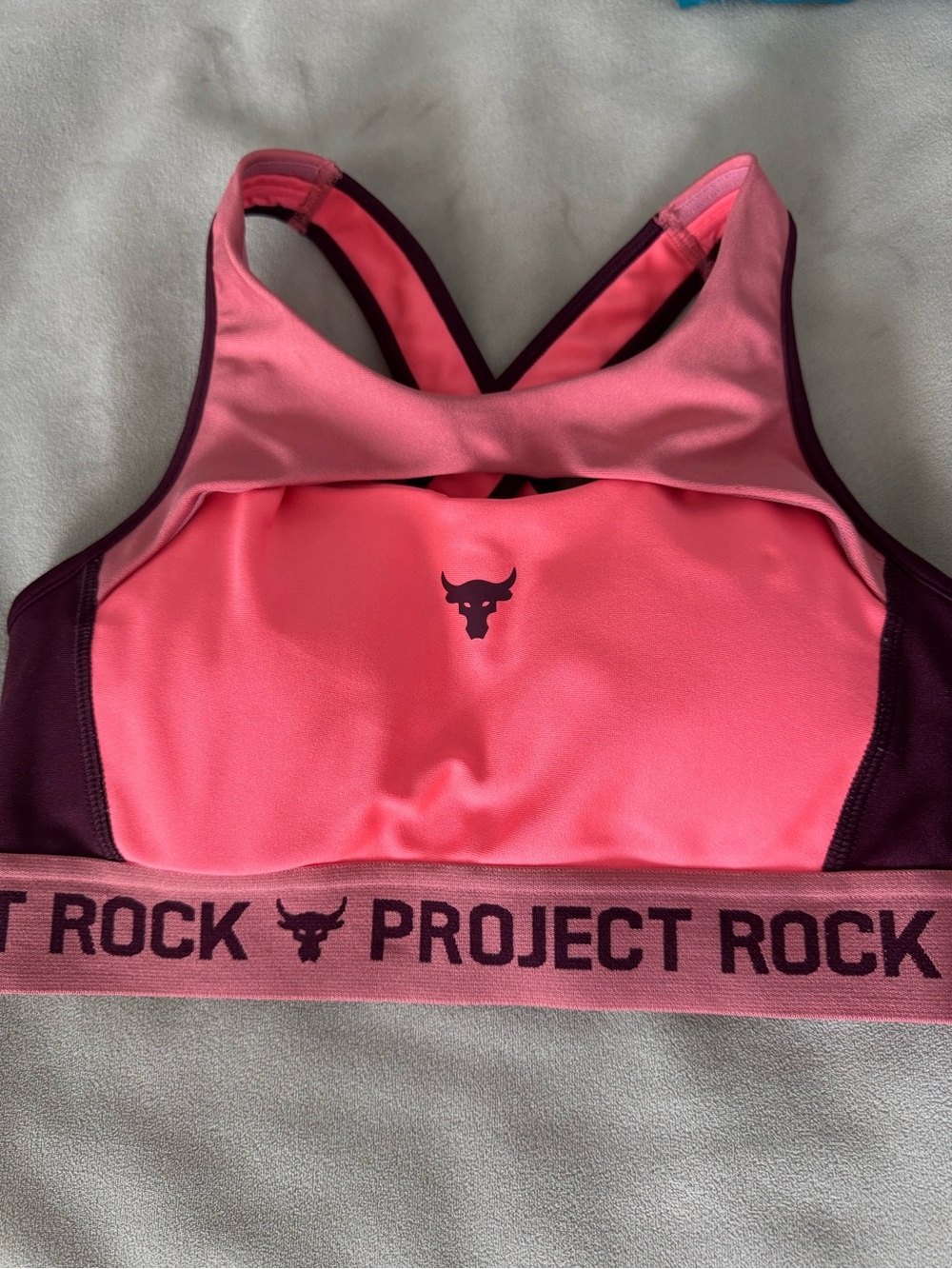 Under Armour Project Rock Pink and Dark Purple Sports Bra